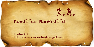 Kovács Manfréd névjegykártya